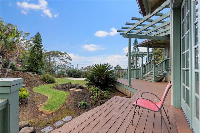 deck with a pergola
