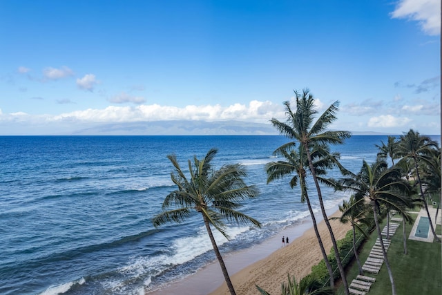 water view with a view of the beach