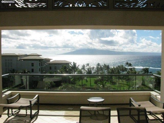 balcony with a water view