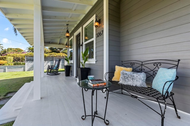 view of patio featuring covered porch