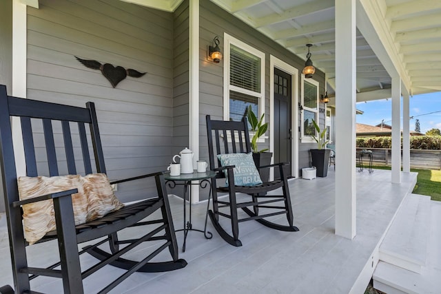 view of patio / terrace featuring covered porch