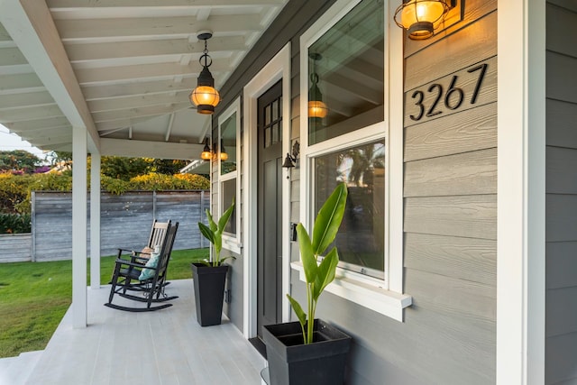 view of patio / terrace featuring covered porch