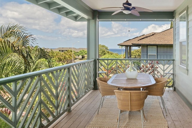 206 Kuli Puu St, Kihei, HI 96753 - balcony featuring ceiling fan and a water view