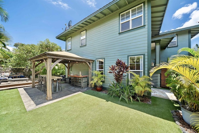 206 Kuli Puu St, Kihei, HI 96753 - back of property with a gazebo, a patio, and a lawn