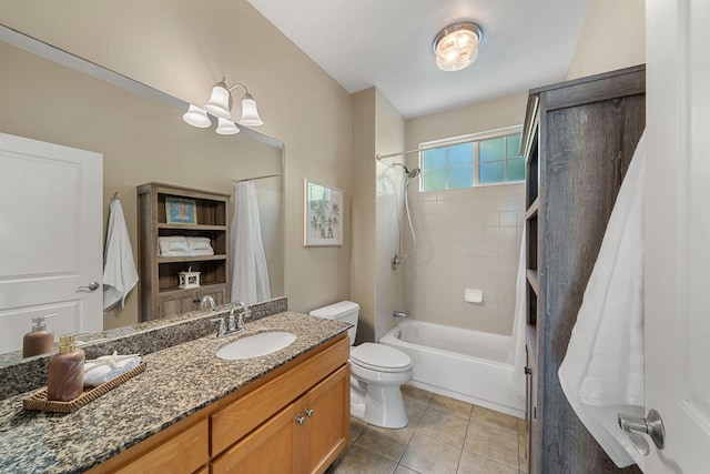 206 Kuli Puu St, Kihei, HI 96753 - bathroom featuring toilet, vanity, shower / bath combo with shower curtain, and tile patterned floors