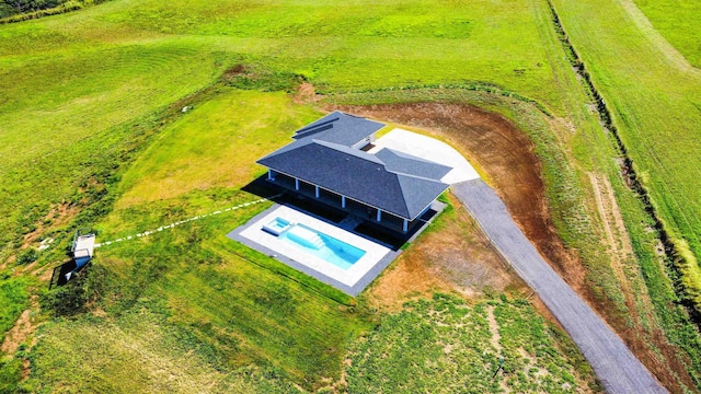 bird's eye view with a rural view