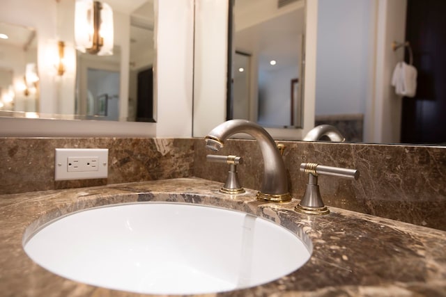 details with backsplash and vanity