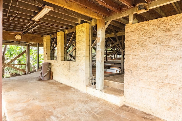 interior space with concrete floors