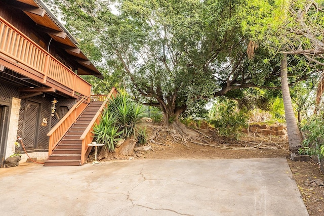 view of patio featuring a deck