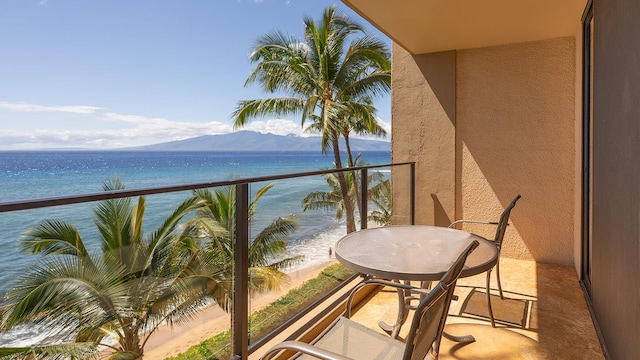 balcony with a water view