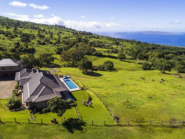 aerial view with a rural view