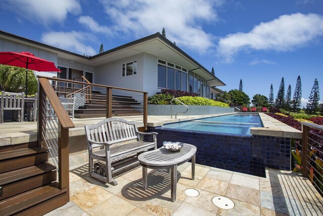 view of pool with a patio area