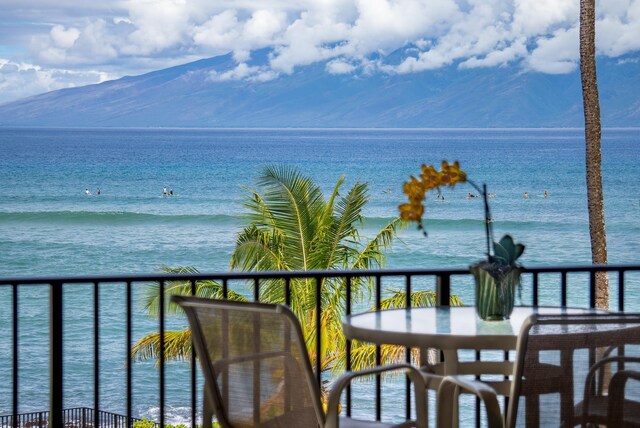 view of water feature with a mountain view