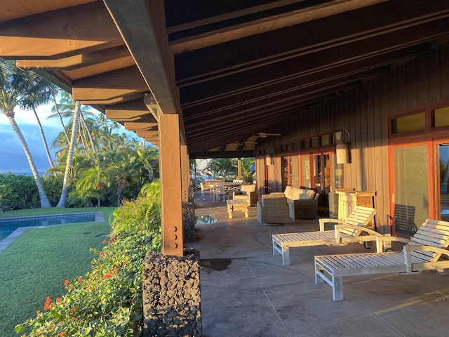 view of patio featuring outdoor lounge area