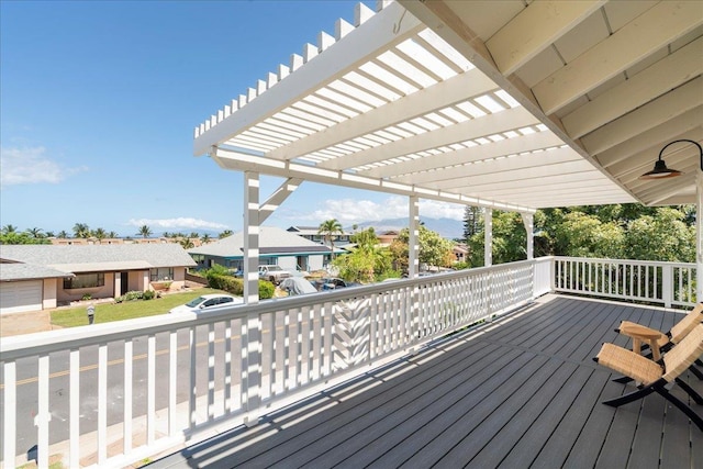 2825 Kauhale St, Kihei, HI 96753 - wooden terrace featuring a pergola and a residential view