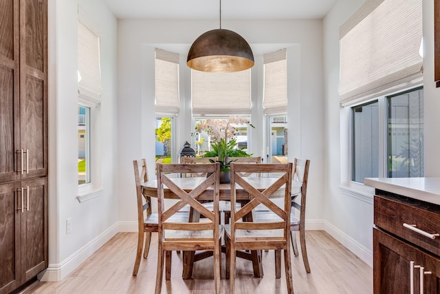 dining area featuring light hardwood / wood-style flooring