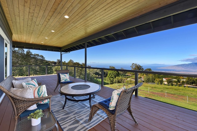 deck featuring an outdoor hangout area