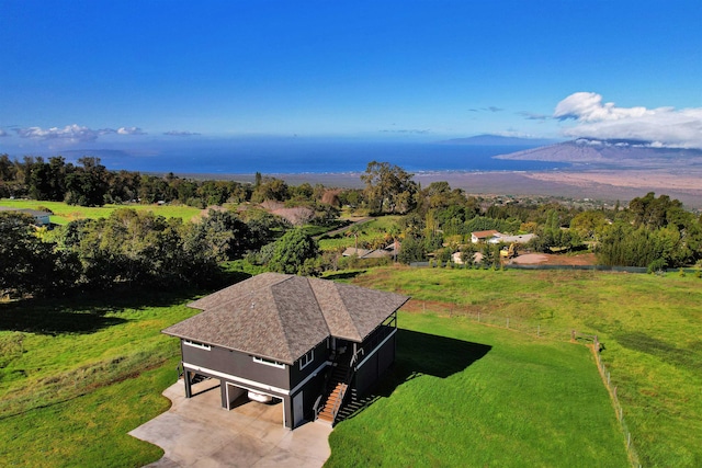 aerial view featuring a mountain view