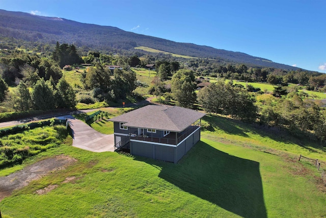 aerial view featuring a mountain view