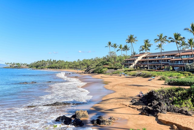 water view featuring a beach view