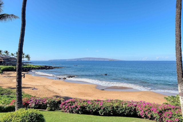 view of water feature featuring a view of the beach