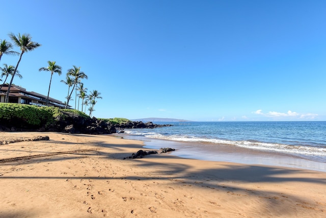 water view with a view of the beach