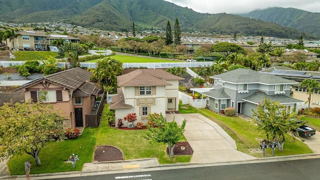 aerial view featuring a mountain view