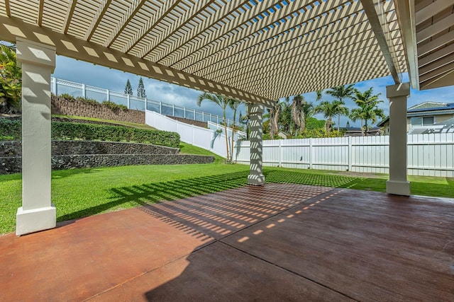 view of patio / terrace featuring a pergola