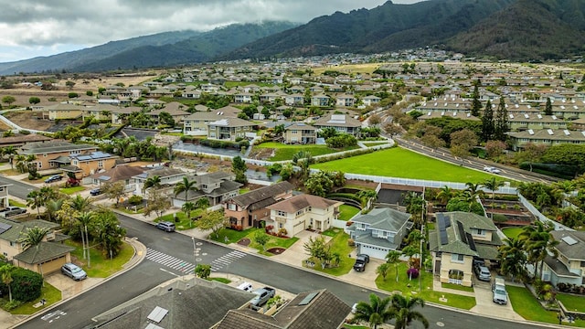 bird's eye view featuring a mountain view