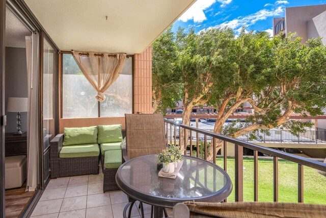 balcony with a water view