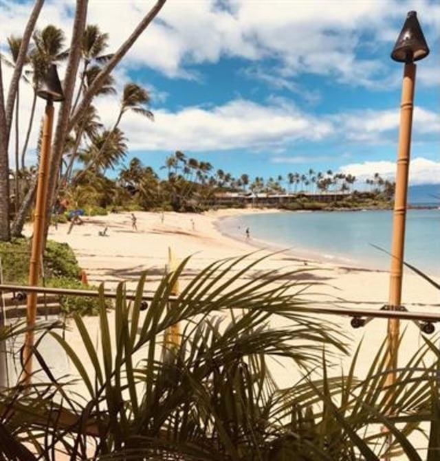 water view with a view of the beach