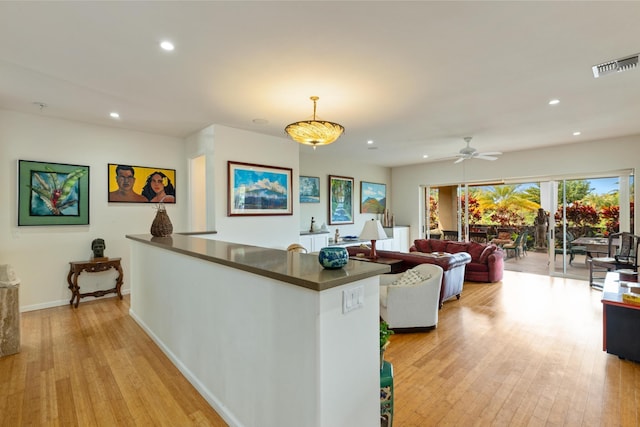 living room featuring light hardwood / wood-style floors