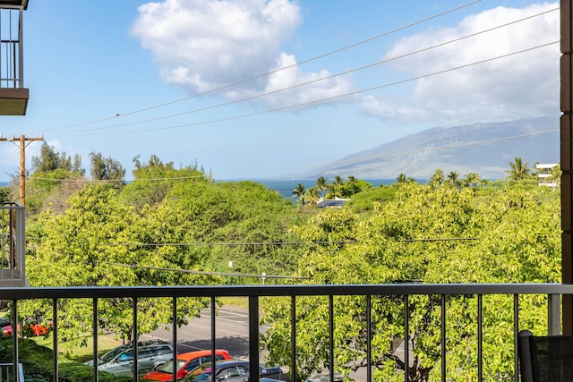 balcony with a mountain view