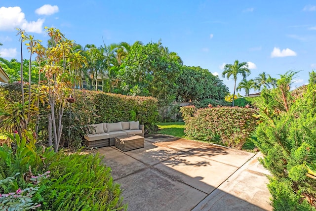 view of patio featuring an outdoor living space