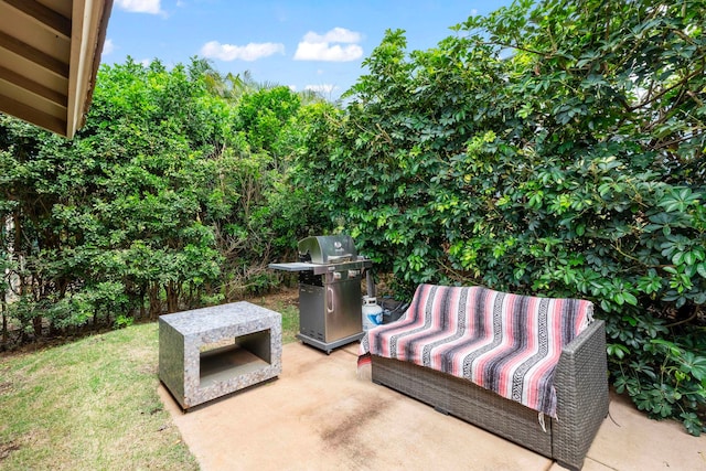 view of patio / terrace with a grill