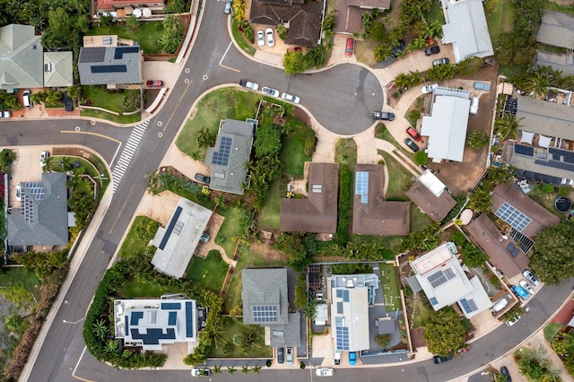 bird's eye view with a residential view