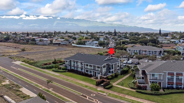 aerial view featuring a mountain view