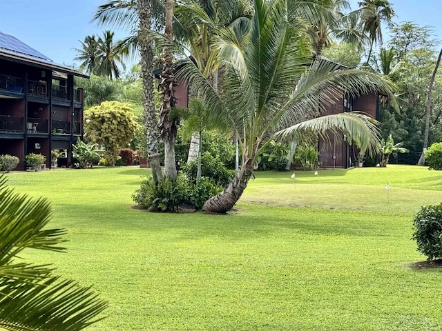 view of property's community featuring a yard