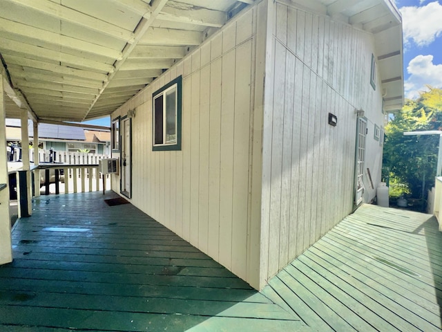 deck with a water view