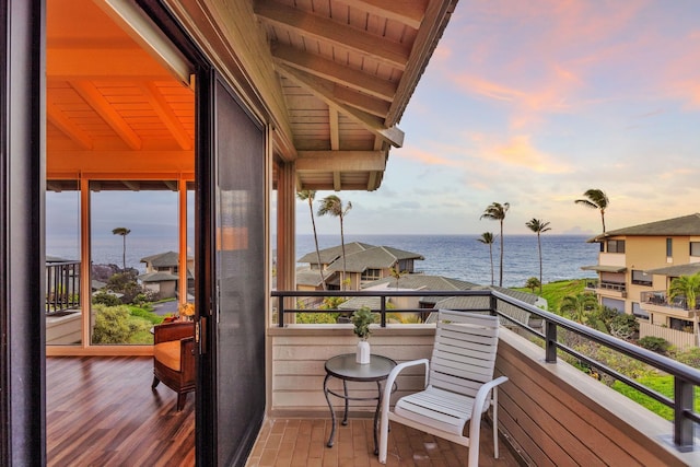 balcony with a water view