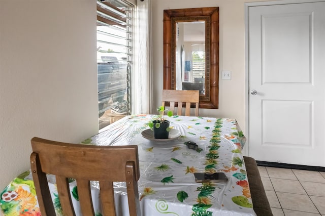 tiled dining area featuring a wealth of natural light