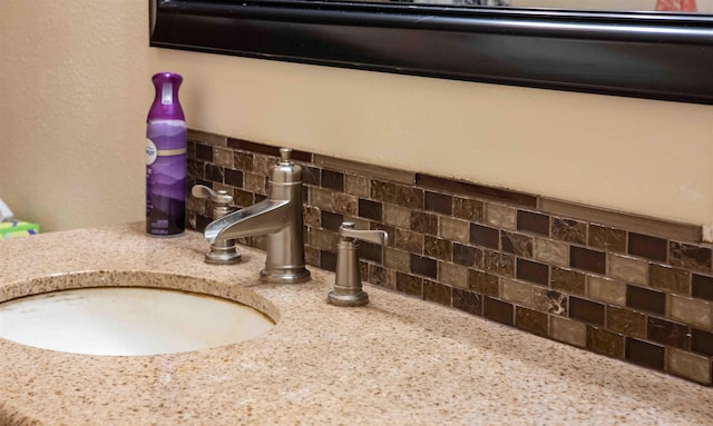 room details with backsplash and sink