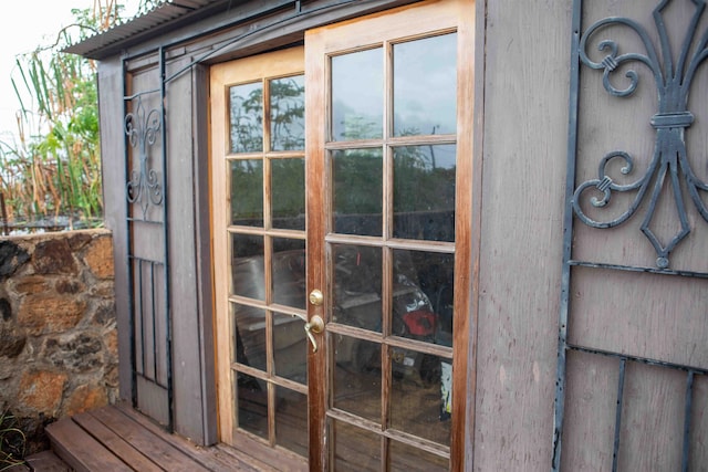 details featuring french doors