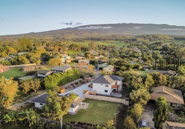 aerial view with a residential view and a mountain view