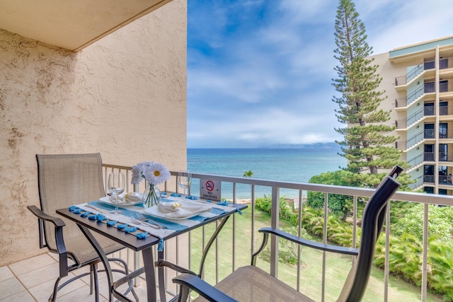 balcony with a water view