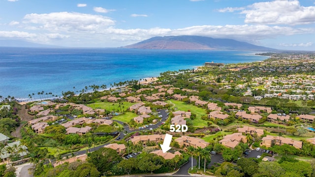 3300 Wailea Alanui Dr Unit 52D, Kihei, HI 96753 - aerial view of property's location with a water and mountain view and nearby suburban area