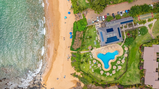 3300 Wailea Alanui Dr Unit 52D, Kihei, HI 96753 - aerial view of property's location featuring a pool area and expansive coastline
