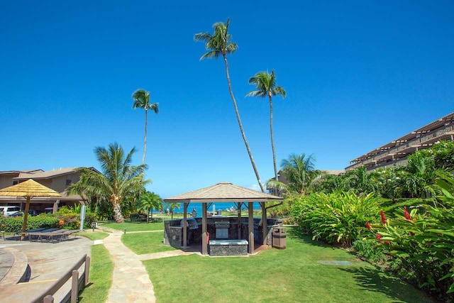 view of yard featuring a gazebo