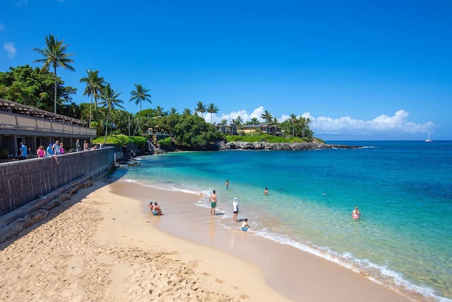 water view with a beach view