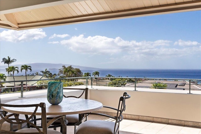 balcony with a water view